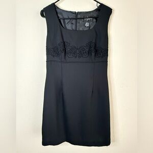 John Roberts Black Sleeveless Sheath Dress S 12  Formal Banquet Wedding Guest